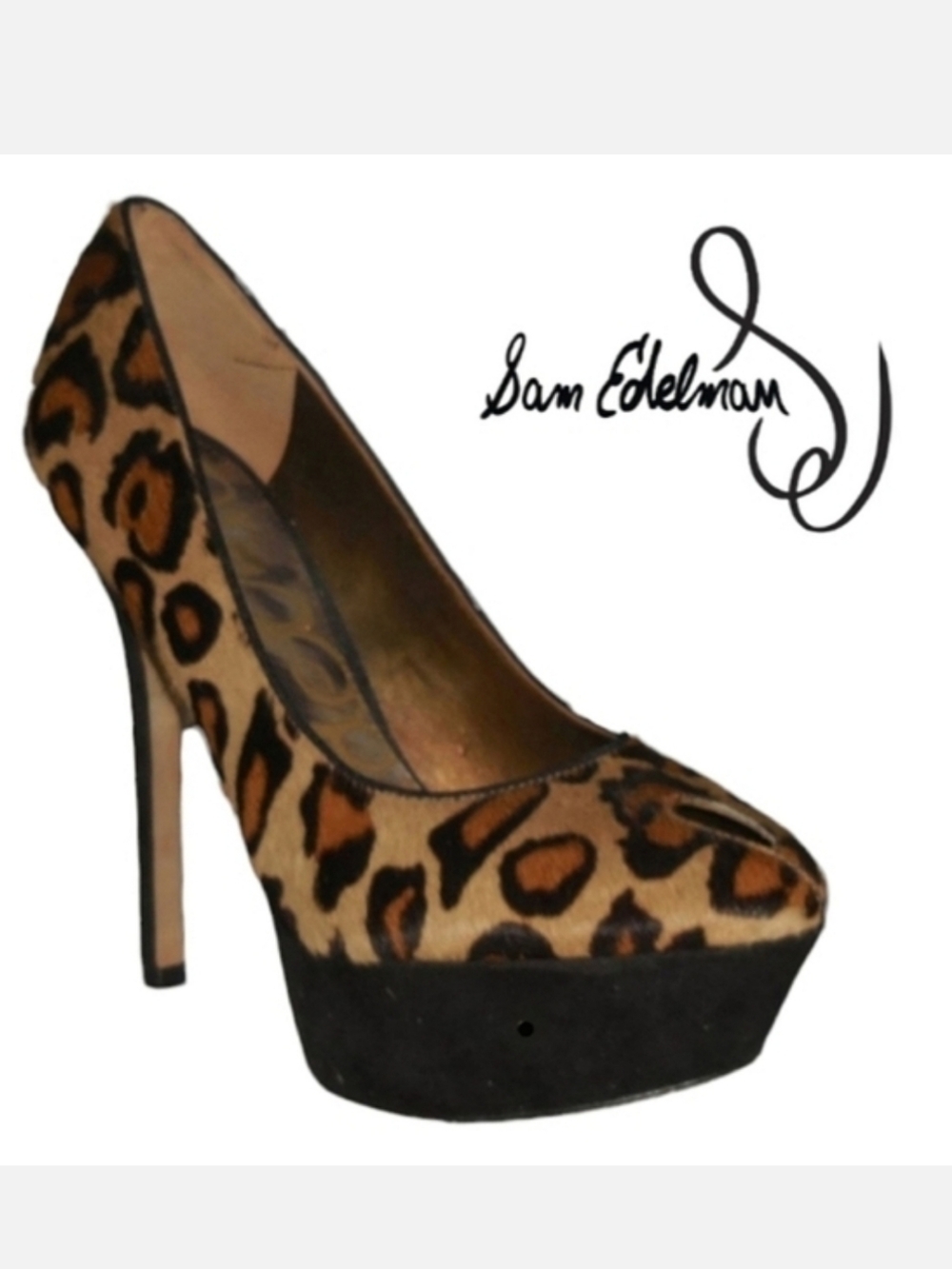 Sam Edelman NILAND Calfhair Leopard Print Leather Stilettos Sz 6M